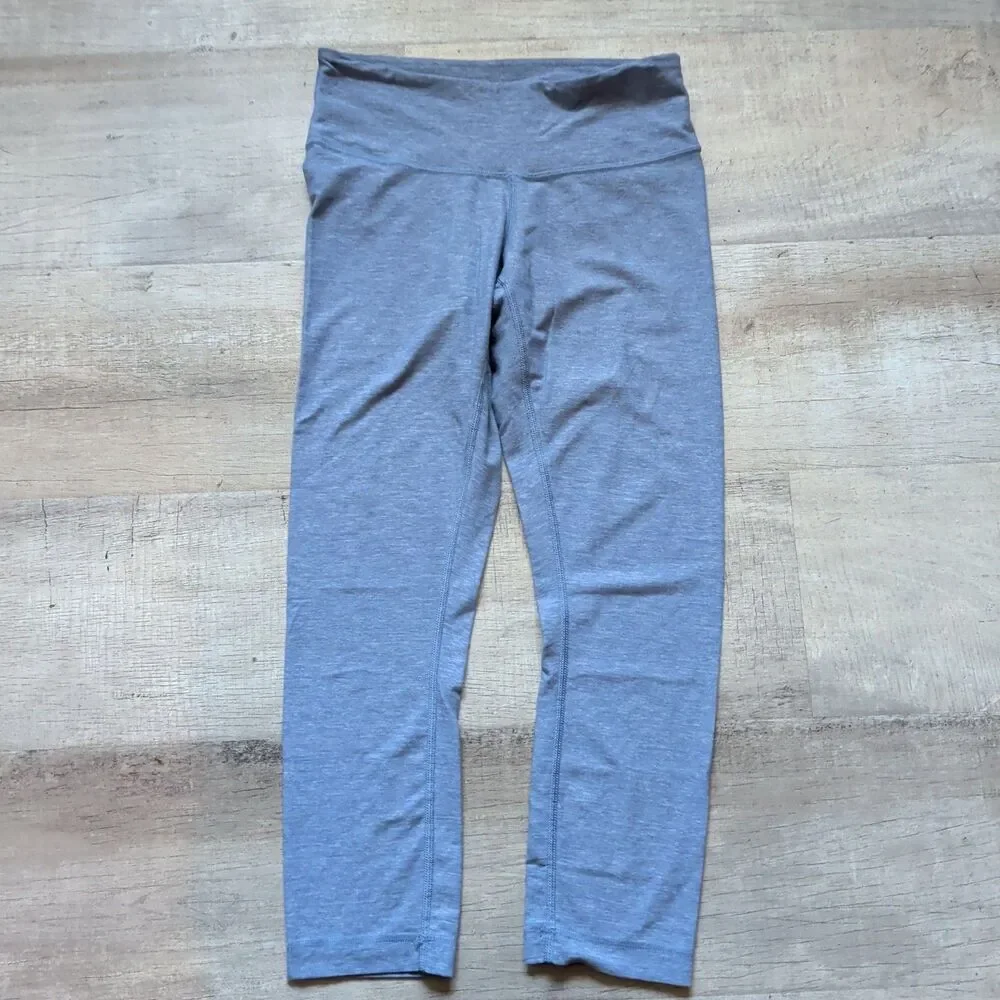 Lululemon Align Crop Leggings Size 4 Blue Heathered Yoga Athletic PantsCropped